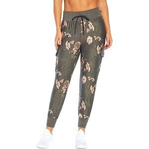 Marika Floral-Print Cargo Joggers, size L, NWT